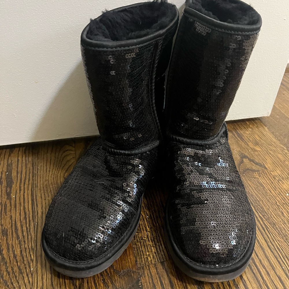 Black Sparkle UGG Short Boots
